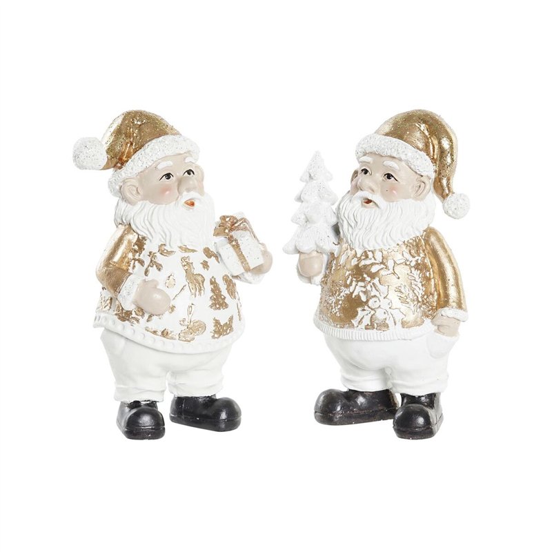 Décorations de Noël DKD Home Decor Résine Père Noël (8 x 6 x 13,5 cm) (2 Unités)
