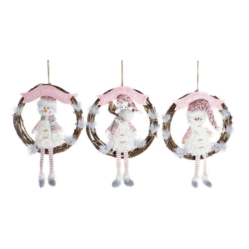 Décorations de Noël DKD Home Decor Rotin (37 x 10 x 38 cm) (3 Unités)