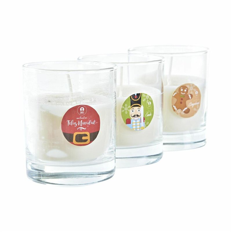 Bougie DKD Home Decor Noël Père Noël Casse-Noisette (8 x 8 x 9 cm) (3 Unités)