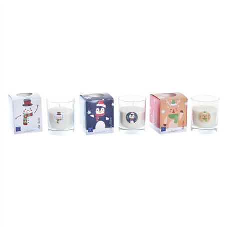Bougie DKD Home Decor Noël Bonhomme de Neige (3 Unités)