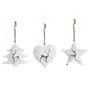 Ensemble Décorations de Noël DKD Home Decor Métal (12 x 12 x 3 cm) (3 Unités)