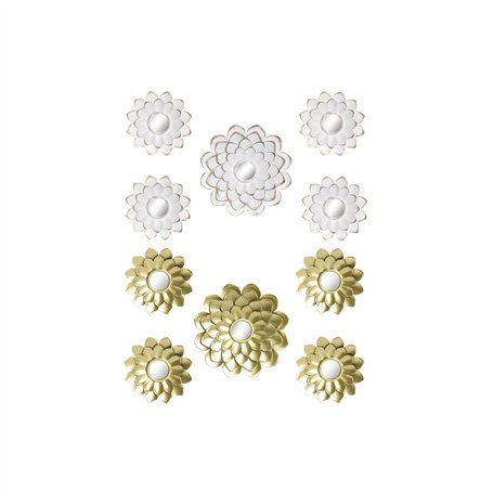 Ensemble de miroirs DKD Home Decor Miroir Champagne Doré Blanc PP 2 Unités (35 x 1