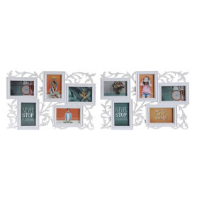 Cadre photo DKD Home Decor Verre Blanc PP Urbaine (52