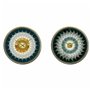 Horloge Murale DKD Home Decor Verre Doré Turquoise Fer Moderne (2 Unités) (40 x 6 x 40 cm)