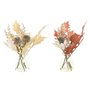 Plante décorative DKD Home Decor Verre Doré Marron Polyéthylène Blanc (6 x 6 x 27 cm) (2 Unités)