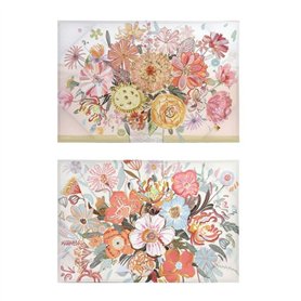 Toile DKD Home Decor Fleurs (2 Unités) (90 x 3 x 60 cm)