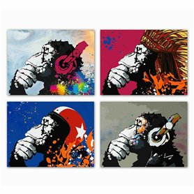 Cadre DKD Home Decor Musique Singe Moderne (70 x 1