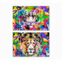 Toile DKD Home Decor Lion Moderne (70 x 1