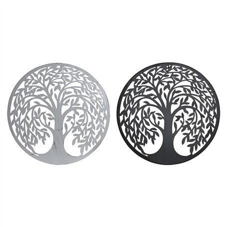 Décoration murale DKD Home Decor Arbre Métal Traditionnel (2 Unités) (40 x 1 x 40 cm)