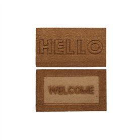Paillasson DKD Home Decor Marron Caoutchouc Coco (75 x 45 x 2
