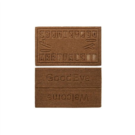 Paillasson DKD Home Decor Marron Caoutchouc Coco (75 x 45 x 2