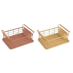 Draineur DKD Home Decor Métal Terre cuite Jaune polypropylène (44 x 32 x 20 cm)