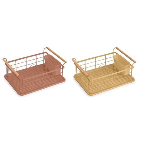 Draineur DKD Home Decor Métal Terre cuite Jaune polypropylène (44 x 32 x 20 cm)