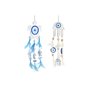 Décoration Suspendue DKD Home Decor Bleu Blanc Plume méditerranéen (14 x 5 x 45 cm) (2 Unités)