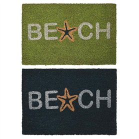 Paillasson DKD Home Decor Bleu Turquoise Caoutchouc (60 x 40 x 1