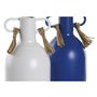 Vase DKD Home Decor Métal Blanc Blue marine (9 x 9 x 19 cm) (2 Unités)