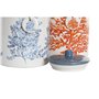 Boîte DKD Home Decor Bleu Corail Fuchsia Blanc Dolomite (2 Unités) (15 x 15 x 22 cm)