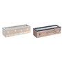 Boîte pour infusions DKD Home Decor Verre Bleu Blanc Bois MDF (30 x 9 x 8 cm) (2 Unités)