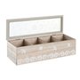 Boîte pour infusions DKD Home Decor Verre Bleu Blanc Bois MDF (30 x 9 x 8 cm) (2 Unités)