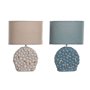 Lampe de bureau DKD Home Decor Bleu Doré Marron Tissu Polyester Grès 220 V 50 W (24 x 15 x 34 cm) (2 Unités)