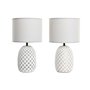 Lampe de bureau DKD Home Decor Cuivre Blanc Grès 220 V 40 W (24 x 24 x 40 cm) (2 Unités)