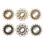Ensemble de miroirs DKD Home Decor Verre Noir Doré polypropylène (25 x 3 x 25 cm) (2 Unités)