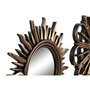 Ensemble de miroirs DKD Home Decor Verre Noir Doré polypropylène (25 x 3 x 25 cm) (2 Unités)