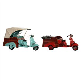 Figurine Décorative DKD Home Decor Bleu Rouge Vintage 38 x 16 x 22 cm (2 Unités)