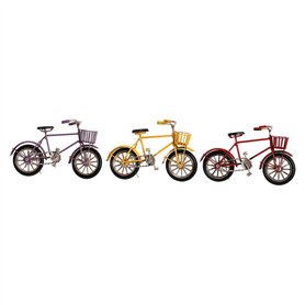 Figurine Décorative DKD Home Decor Jaune Rouge Lila Bicyclette Vintage 16