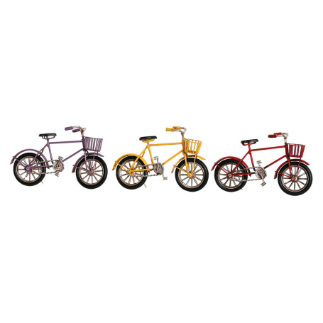 Figurine Décorative DKD Home Decor Jaune Rouge Lila Bicyclette Vintage 16