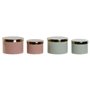 Boîte à bijoux DKD Home Decor Vert Corail Fer 13 x 13 x 9 cm (2 Pièces) (2 Unités)