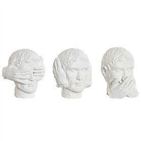 Figurine Décorative DKD Home Decor Blanc Néoclassique 14 x 11 x 14 cm (3 Unités)
