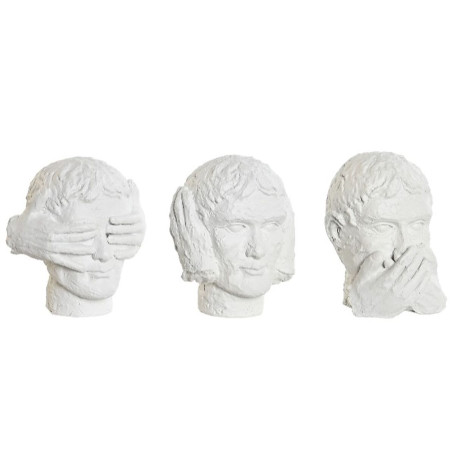 Figurine Décorative DKD Home Decor Blanc Néoclassique 14 x 11 x 14 cm (3 Unités)