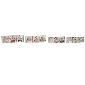 Décoration Suspendue DKD Home Decor Rouge Rose Bois 23 x 1