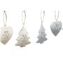 Décoration Suspendue DKD Home Decor Blanc Gris Métal 7 x 2 x 7 cm (6 Pièces) (2 Unités)