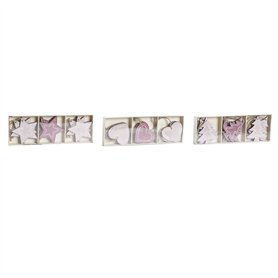 Décoration Suspendue DKD Home Decor Rose Rose clair Bois 6