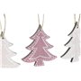 Décoration Suspendue DKD Home Decor Rose Rose clair Bois 6,5 x 1 x 6,5 cm (9 Pièces) (3 Unités)