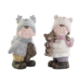 Décorations de Noël DKD Home Decor Multicouleur Enfants 23 x 21 x 36 cm (2 Unités)