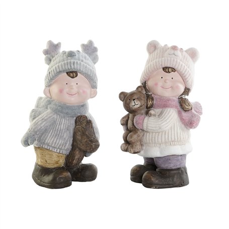 Décorations de Noël DKD Home Decor Multicouleur Enfants 23 x 21 x 36 cm (2 Unités)