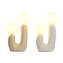 Lampe de bureau Home ESPRIT Blanc Beige Céramique Verre 220 V 20 x 11 x 31 cm (2 Unités)