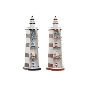 Figurine Décorative Home ESPRIT Bleu Rouge Phare 14 x 16 x 52 cm (2 Unités)