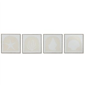 Cadre Home ESPRIT Blanc Crème méditerranéen 40 x 3 x 40 cm (4 Unités)