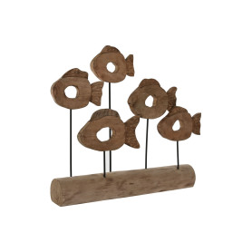 Figurine Décorative Home ESPRIT Noir Naturel Poissons 61