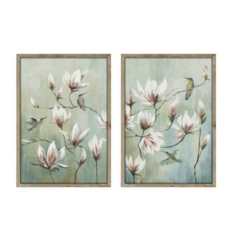 Cadre Home ESPRIT Bleu Blanc Fleurs Oriental 50 x 2