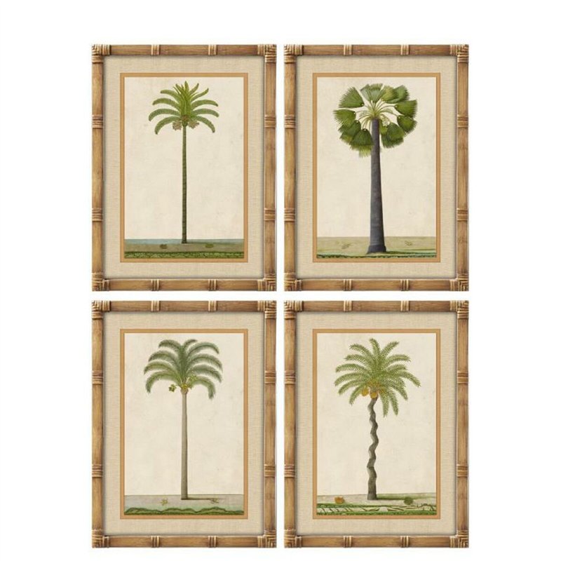 Cadre Home ESPRIT Vert Naturel Palmiers Tropical 45 x 2,5 x 60 cm (4 Unités)