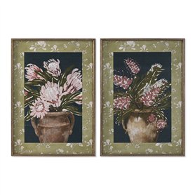 Cadre Home ESPRIT Bleu Vert Rose Shabby Chic Vase 50 x 2