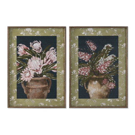 Cadre Home ESPRIT Bleu Vert Rose Shabby Chic Vase 50 x 2