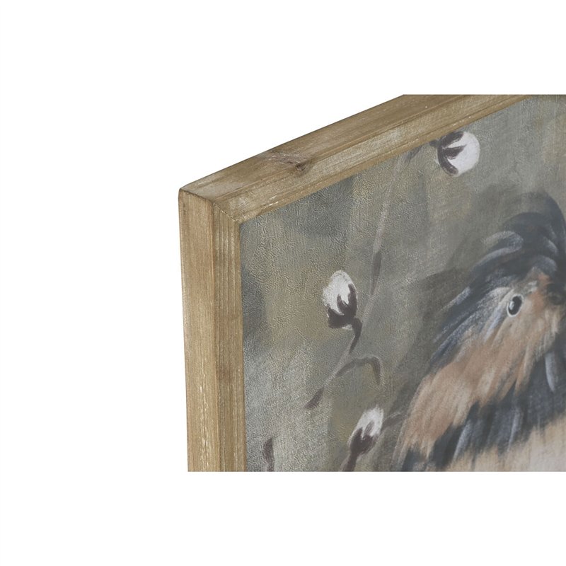 Image secondaire de Cadre Home ESPRIT Vert Oiseaux Shabby Chic 50 x 2 x 50 cm (4 Unités)