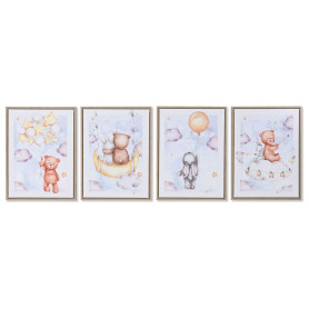 Cadre Home ESPRIT Bleu Marron Enfant 30 x 2 x 40 cm (4 Unités)
