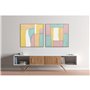 Cadre Home ESPRIT Blanc Rose Turquoise Abstrait Urbaine 102 x 4,5 x 102 cm (2 Unités)